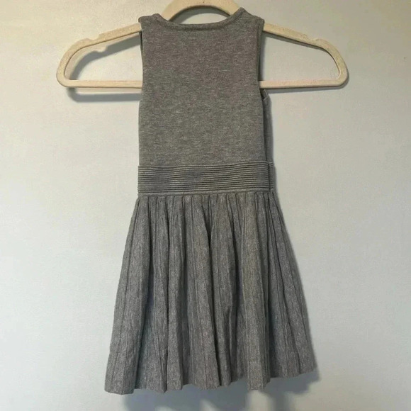 Milly  Minis Knit Pleated Flare Grey Dress Size 4-5 - Picture 5 of 5